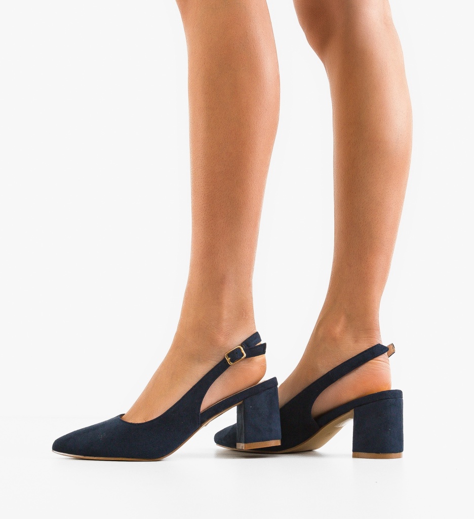 Pantofi cu Toc Gally Bleumarin | Eleganță - imagine 2