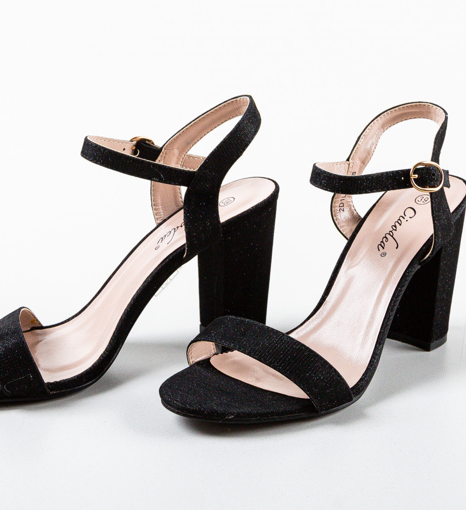 Sandale cu Toc Konas Negre | Eleganță Asigurată - imagine 6