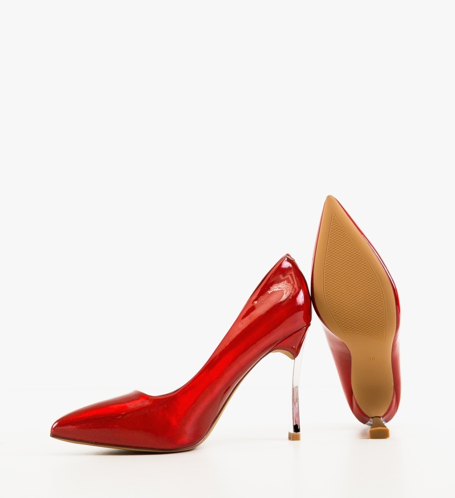 Pantofi Dama Neba Rosii cu Toc Elegant - imagine 7