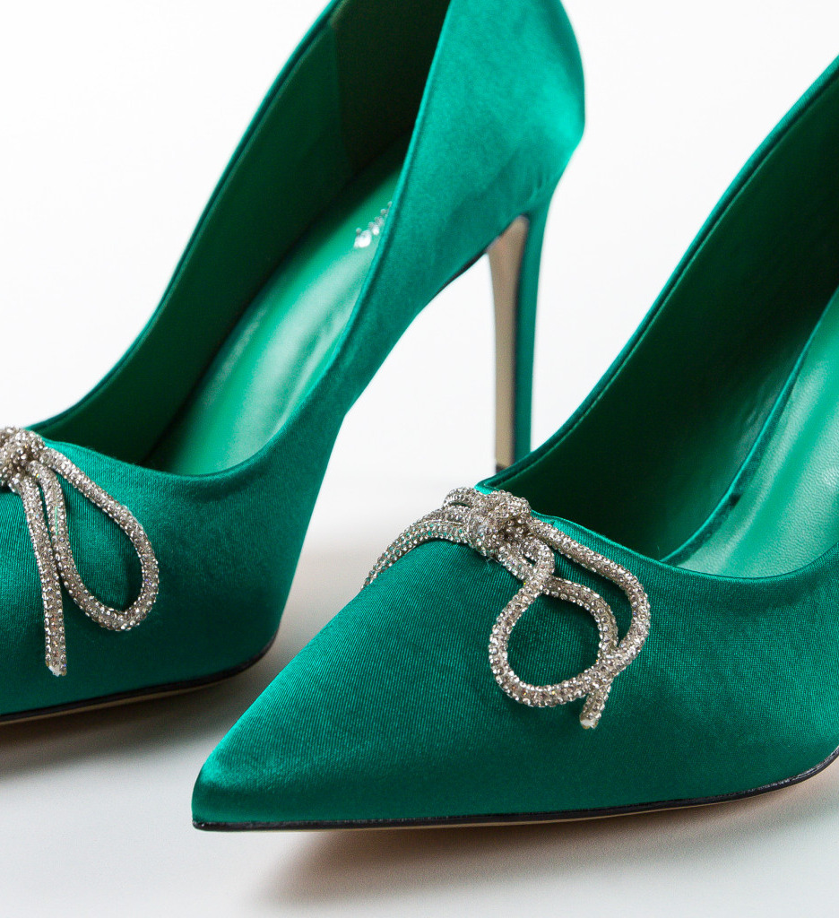Pantofi dama Ishmael Verzi cu toc elegant - imagine 7