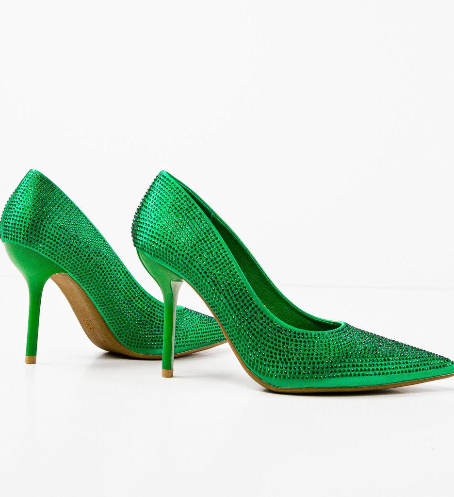 Pantofi dama Maritta Verzi cu Toc Elegant - imagine 7