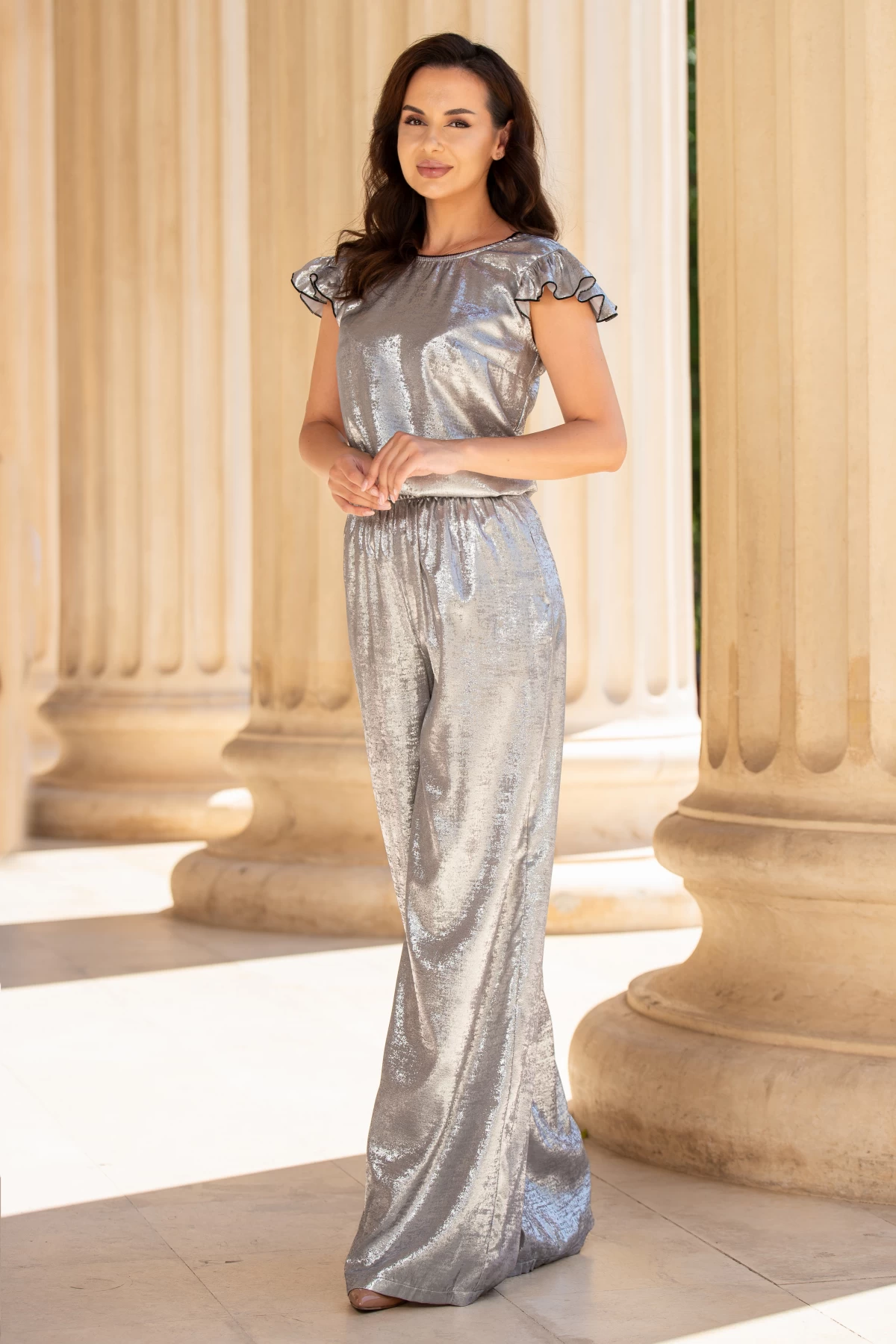 Compleu argintiu Chanttal elegant 2 piese