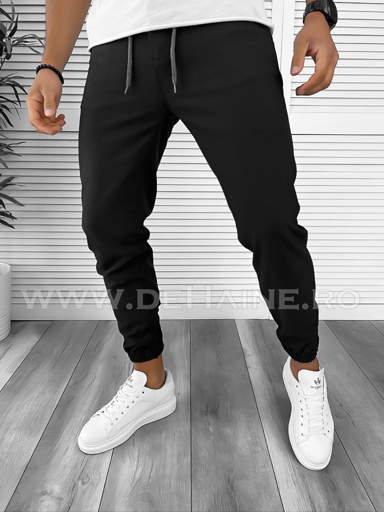 Pantaloni Barbati Casual Gri din Bumbac