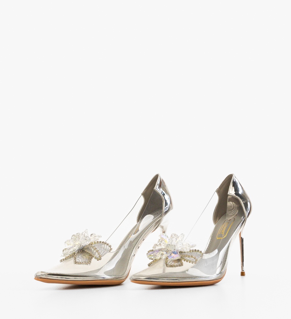 Pantofi Stiletto Argintii Inayah | Eleganță Maximă - imagine 4