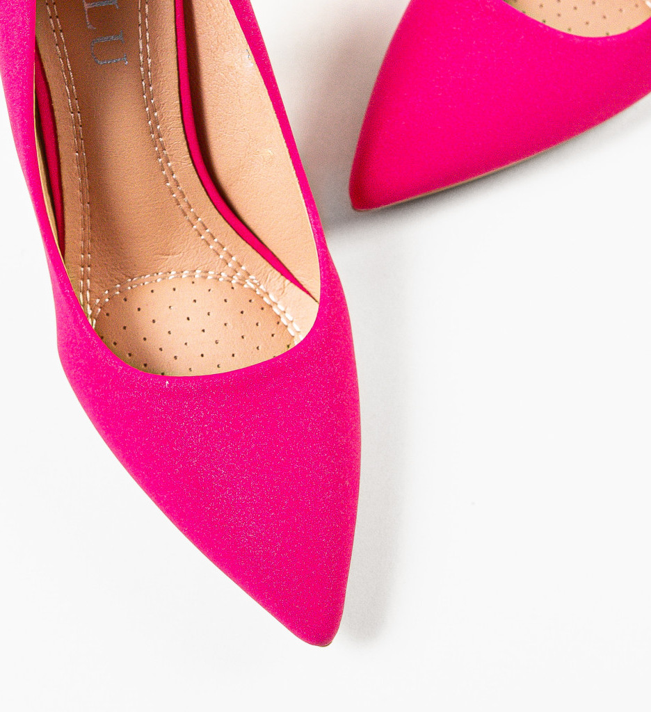 Pantofi dama Kajon Fuchsia cu toc elegant - imagine 7