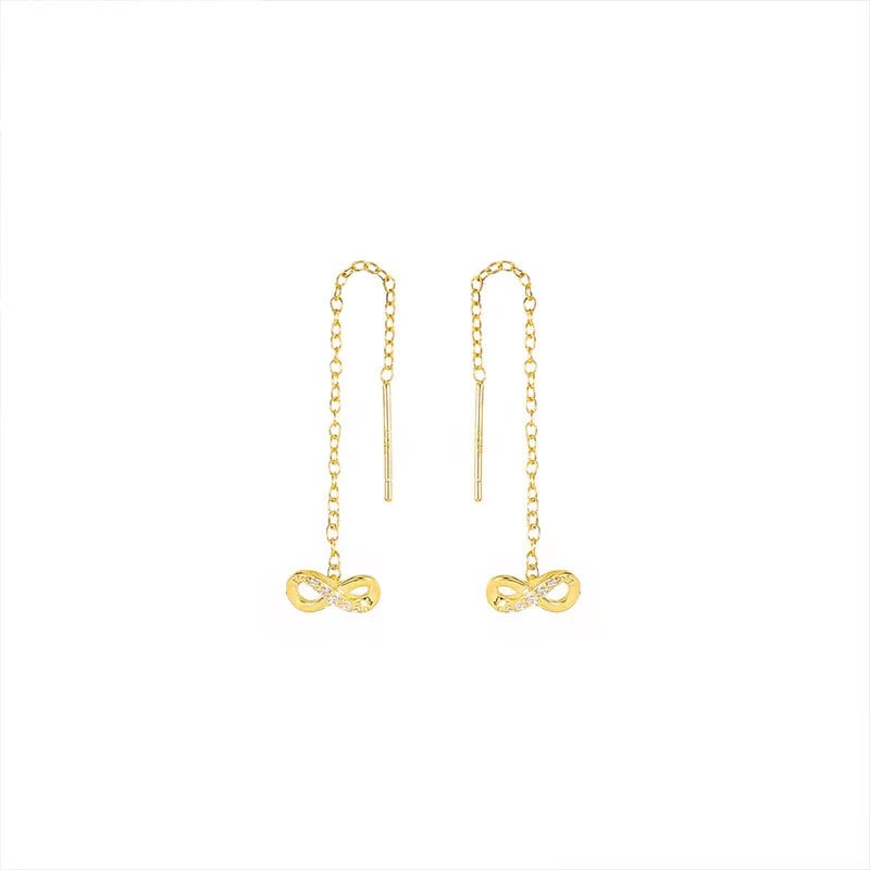Cercei lungi infinit argint 925 placati cu aur Amanda JW962