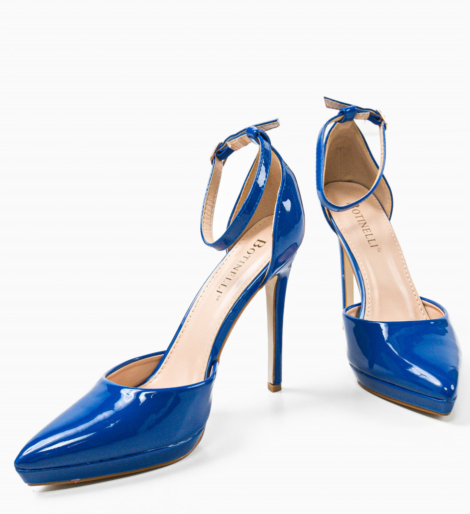 Pantofi cu Toc Fernanda Bleumarin Eleganți - imagine 7