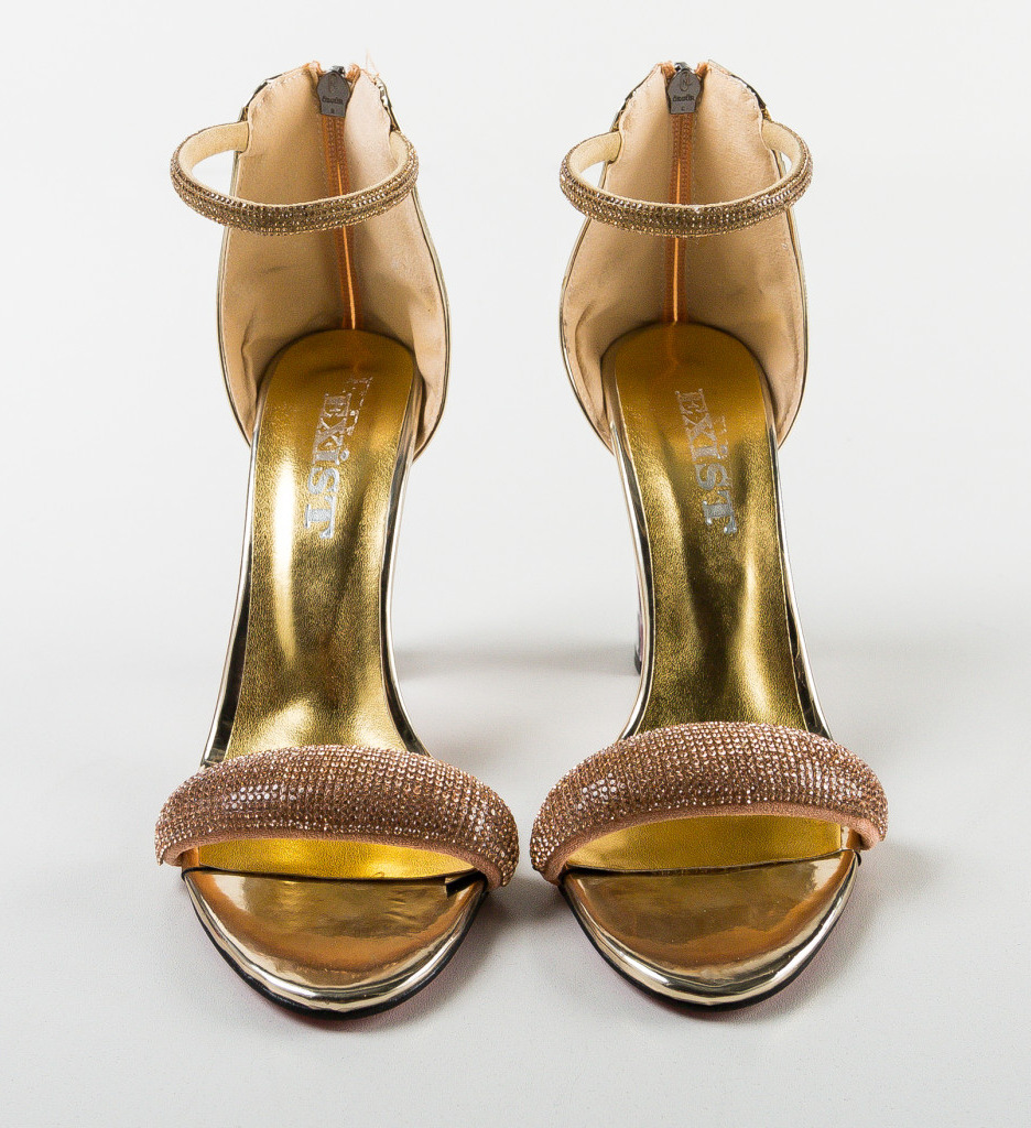 Sandale cu Toc Ytred Aurii - Eleganță și Stil - imagine 7