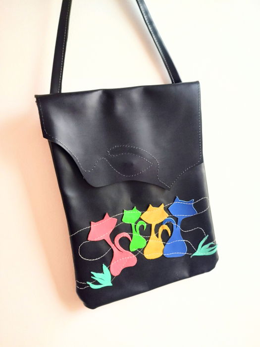 Geanta Shopika Dansul Pisicutelor, Piele