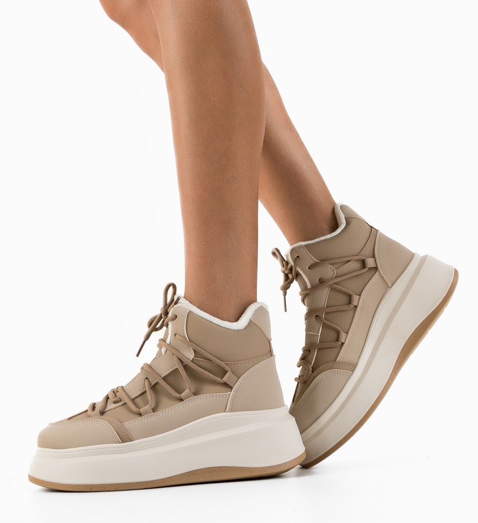 Sneakers Dama Voldus Bej | Confort & Stil - imagine 4