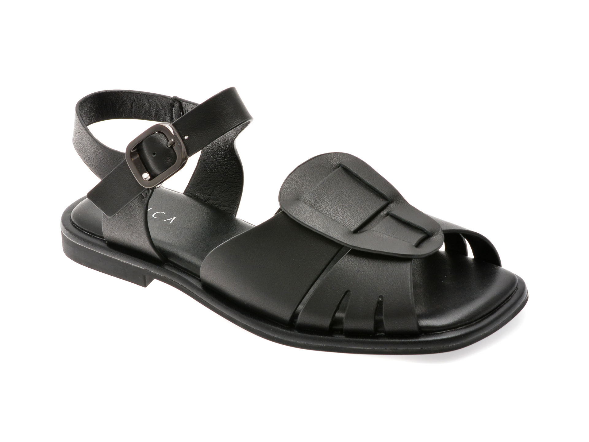 Sandale EPICA negre din piele naturală - confort elegant