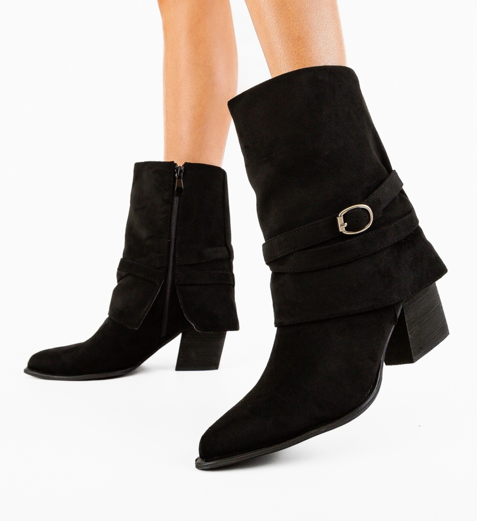 Botine Dama Heyman Negre - Eleganță și Stil