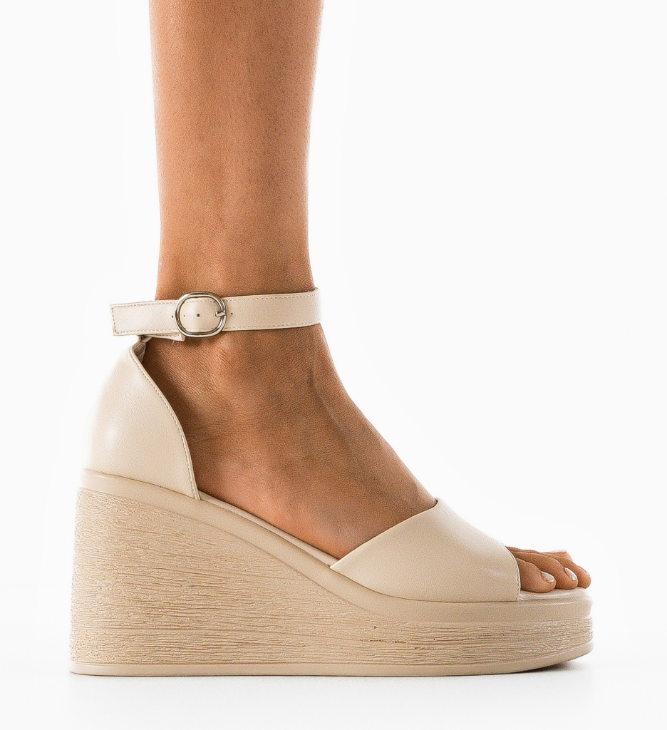 Sandale Platforme Dama Bej - Stil si Confort - imagine 5