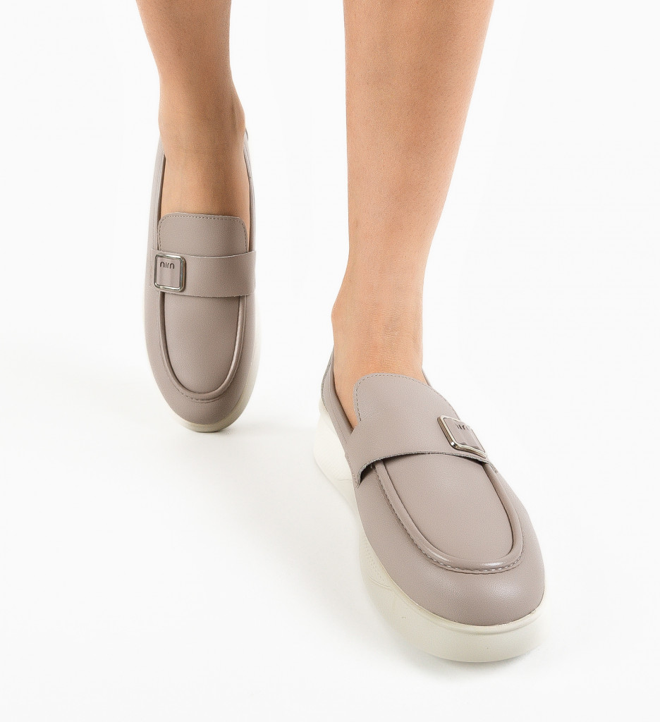 Pantofi Casual Dama Catlyn Khaki - Confort & Stil - imagine 2