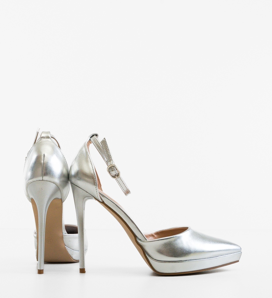 Pantofi dama Kamine Argintii Eleganti - imagine 9