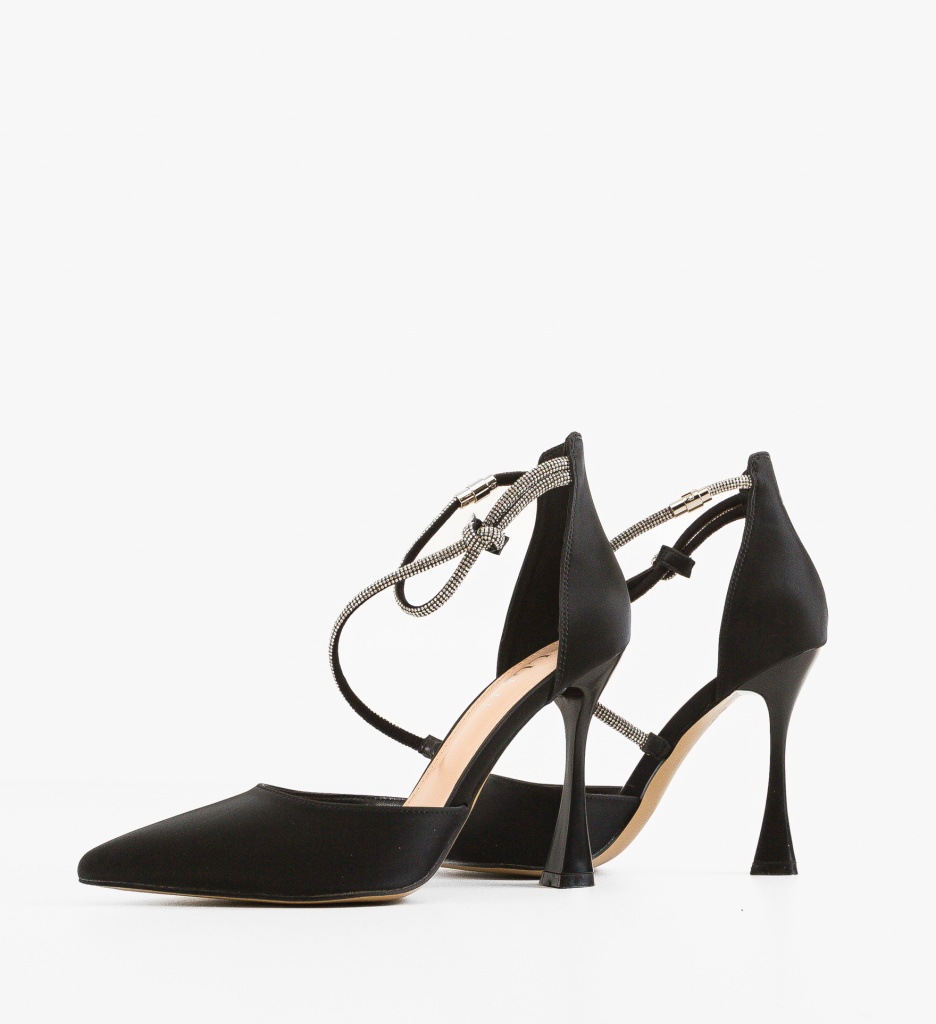 Pantofi Ernes Negri Eleganți cu Toc - imagine 5