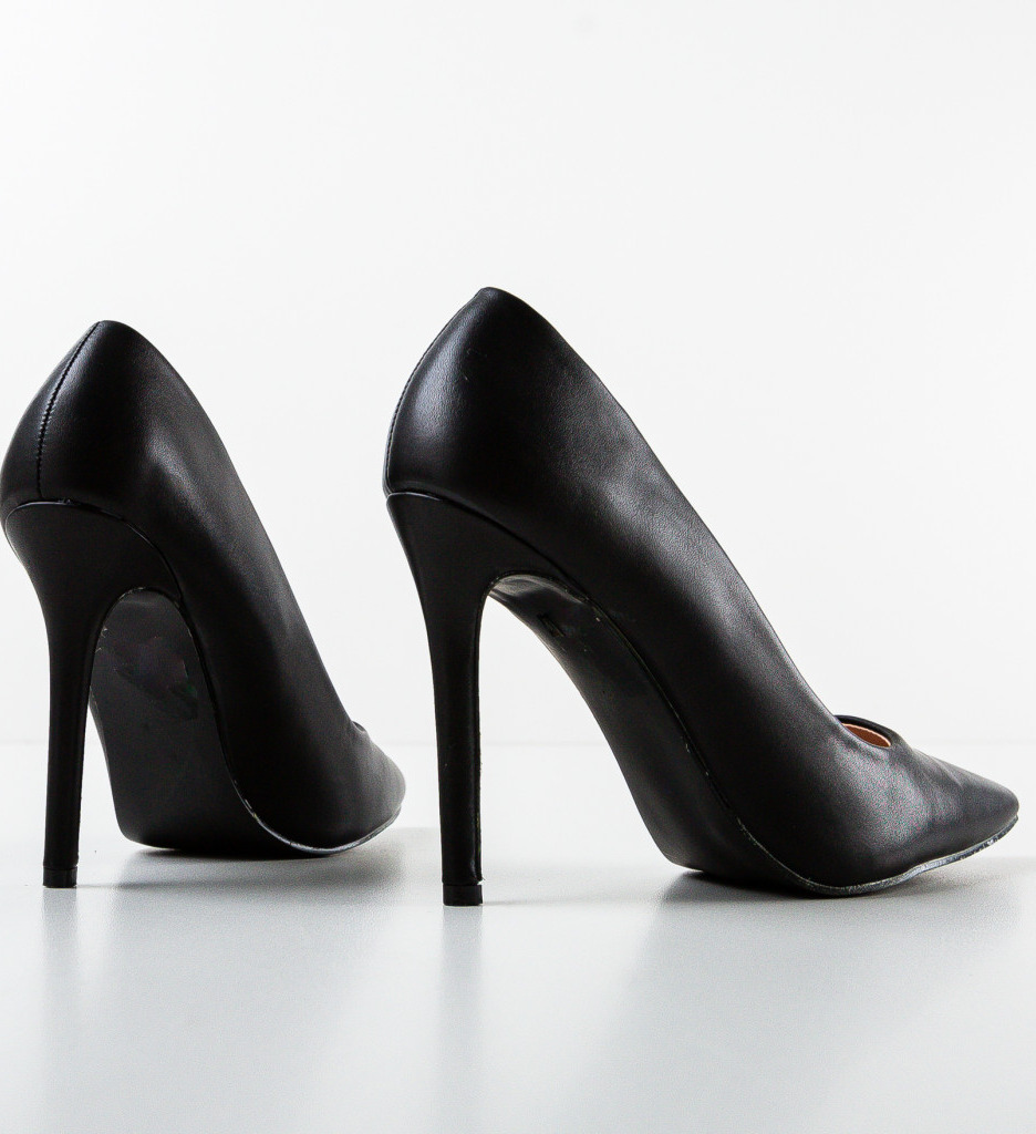 Pantofi Zayaan Negri cu Toc Eleganți - imagine 6