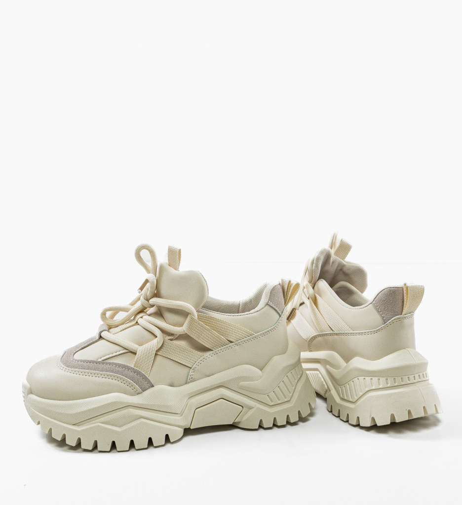 Sneakers Dama Bej Harding | Confort Zi de Zi - imagine 7