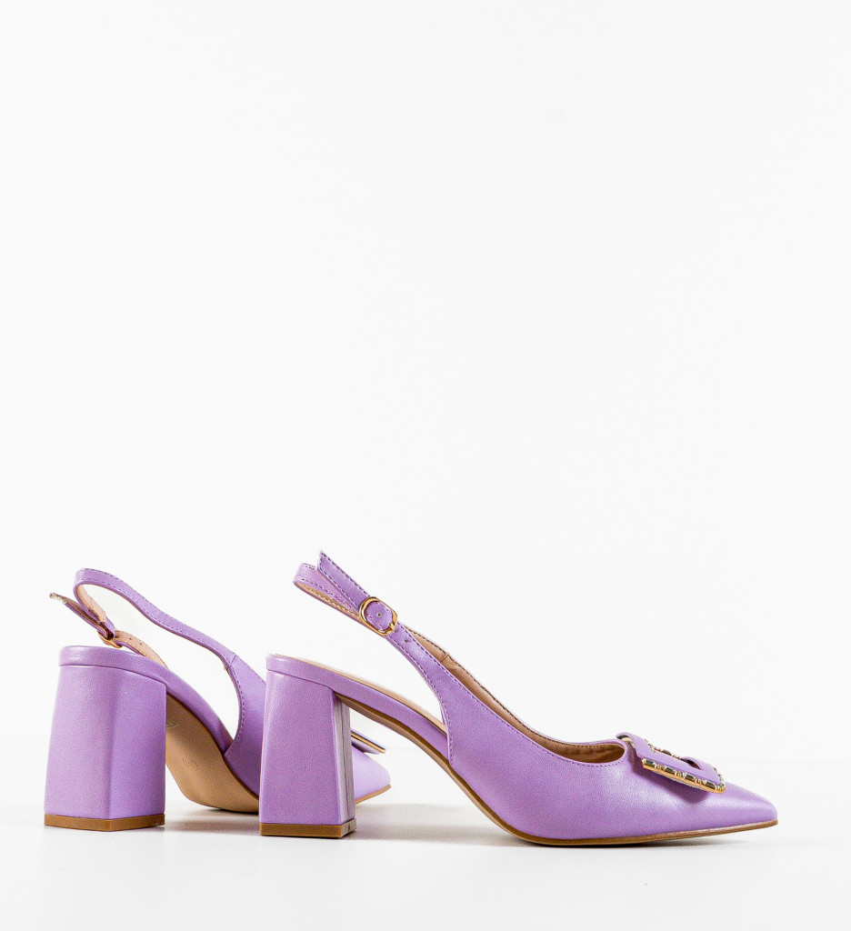Pantofi Gentalya Mov cu Toc Eleganți - imagine 9