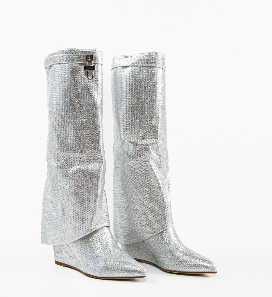 Cizme Dama Murcatto Argintii | Eleganță Remarcabilă - imagine 5