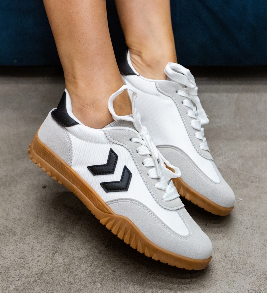 Sneakers dama Steren albi | Confort maxim - imagine 4
