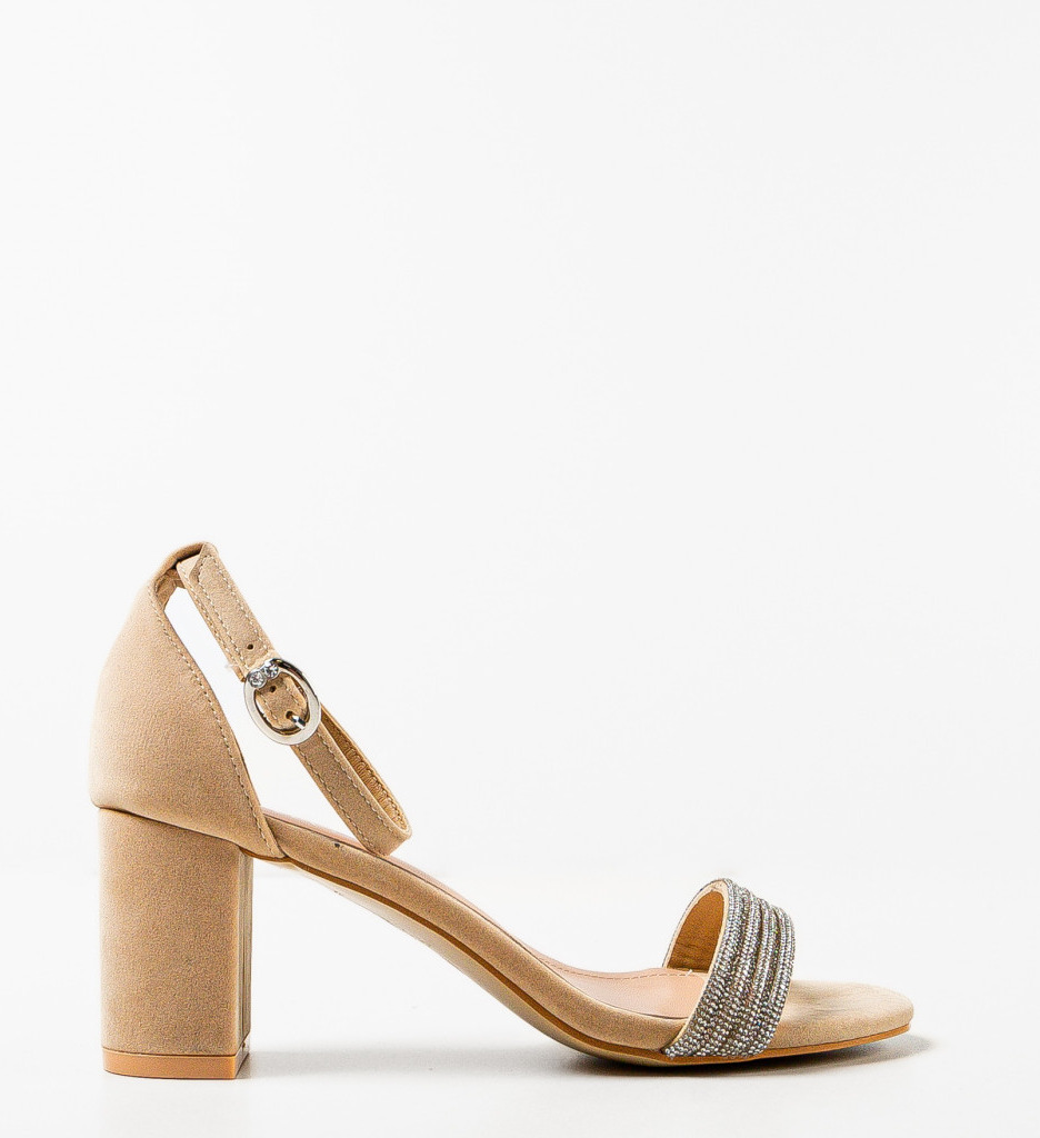Sandale Dama Ward Bej cu Toc Elegante - imagine 4