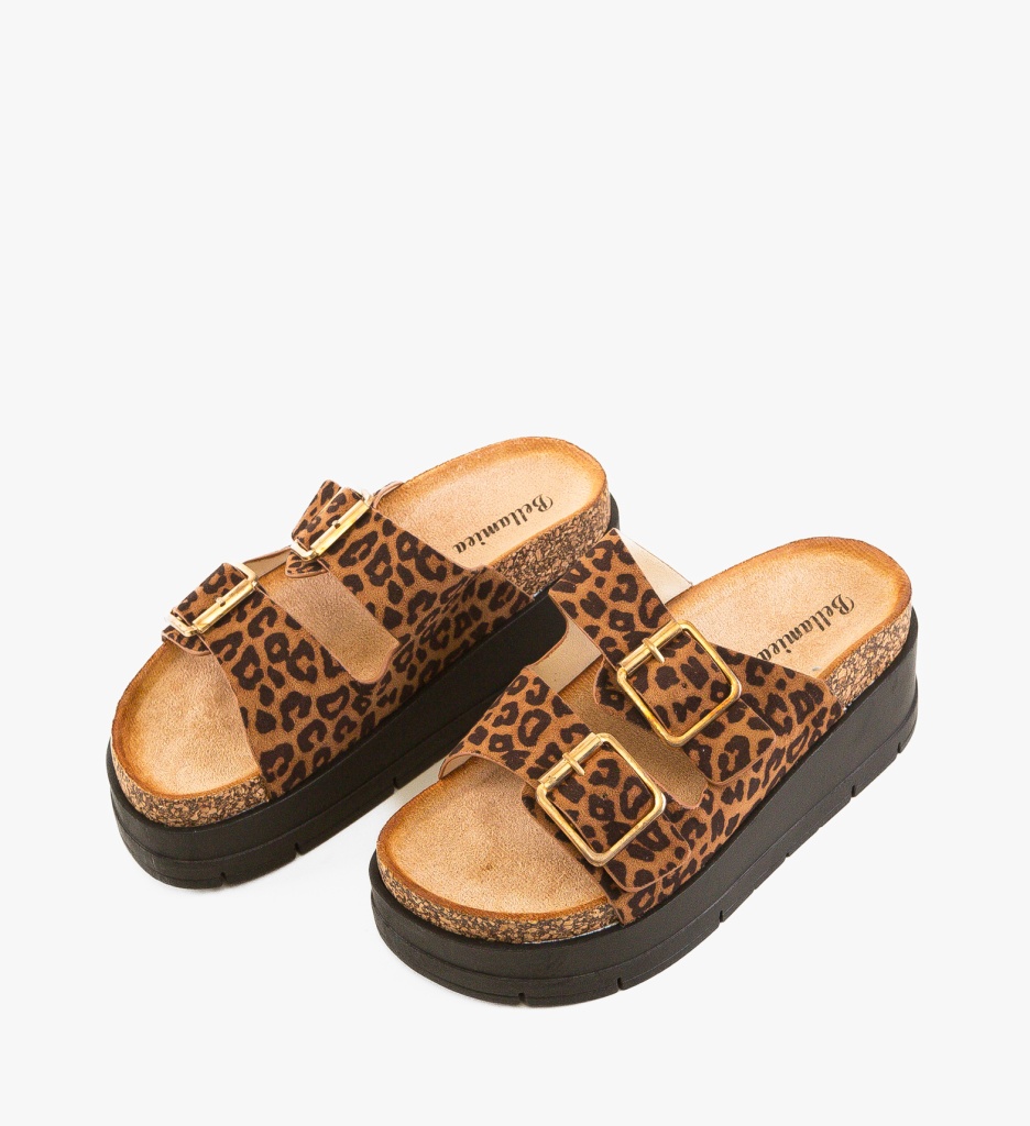 Papuci Dama Olive Animal Print - Eleganță și Stil - imagine 5