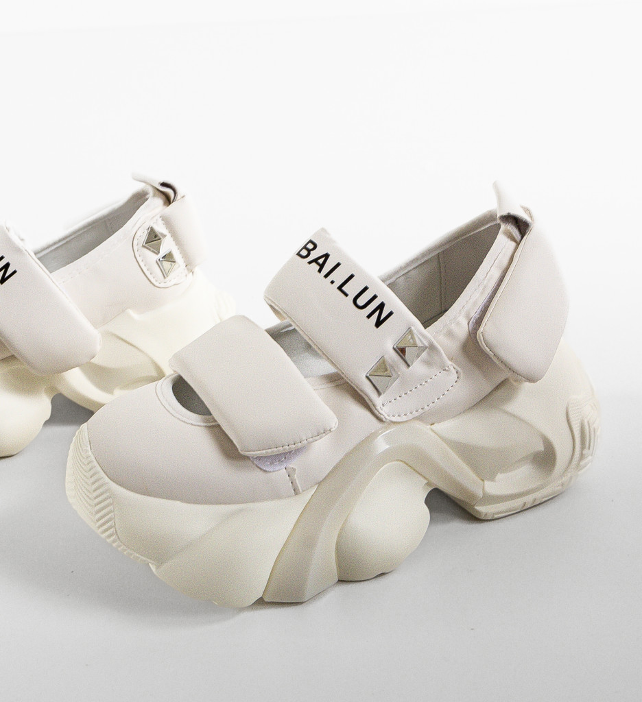 Pantofi Casual dama Huibai Albi - Confort și Stil - imagine 9