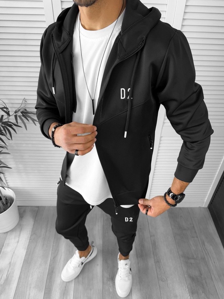 Trening Barbati Slim Fit Negru - Material Premium