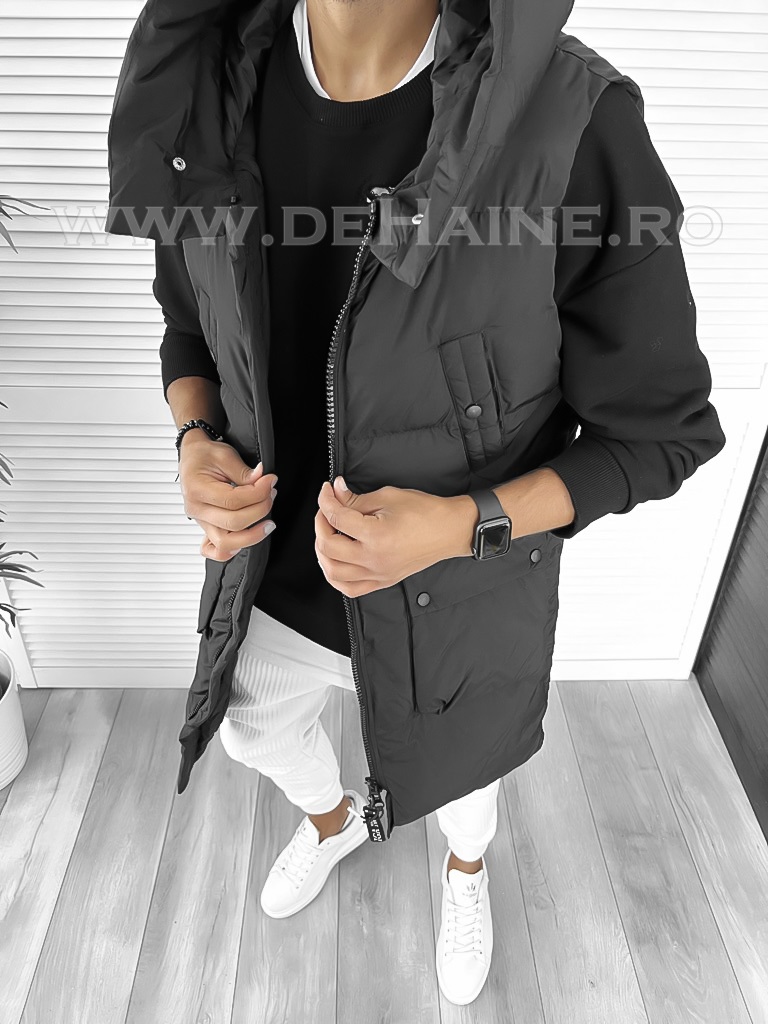 Vesta Neagra Barbati Sport Slim Fit Premium