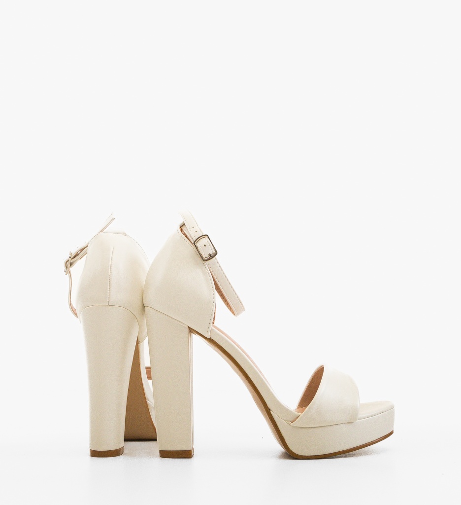 Sandale Olson Albe cu Toc Elegant - Stil și Confort - imagine 2