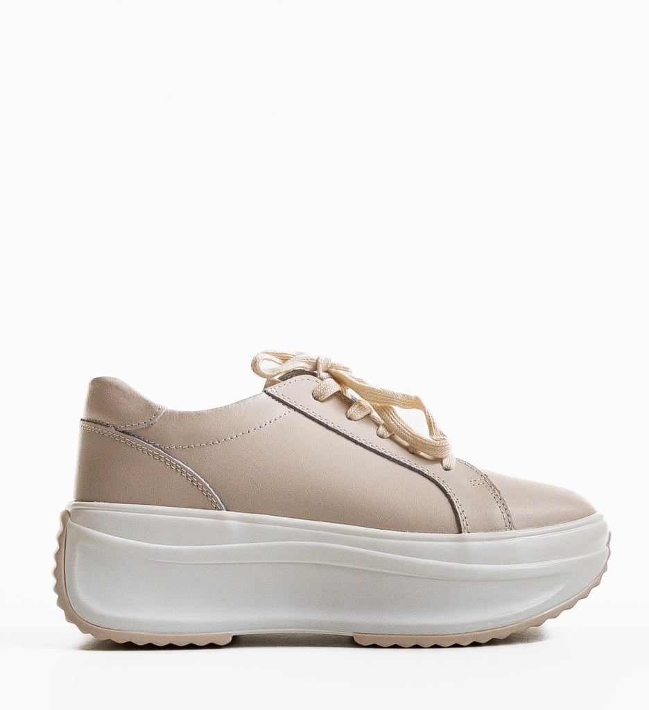 Pantofi Casual Yrna Bej Confortabili - imagine 3