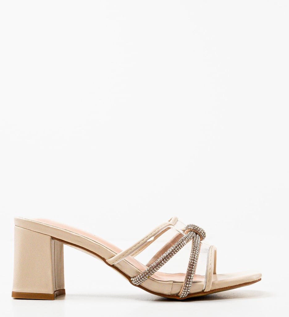 Sandale cu Toc Shantanu Bej | Elegante si Confortabile - imagine 4