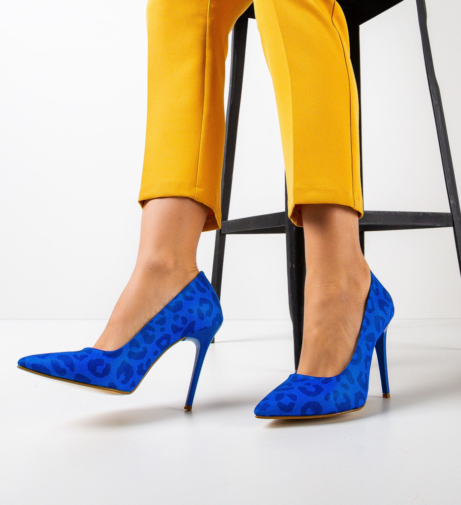 Pantofi cu Toc Dama Ojal Albastri | Eleganță - imagine 2