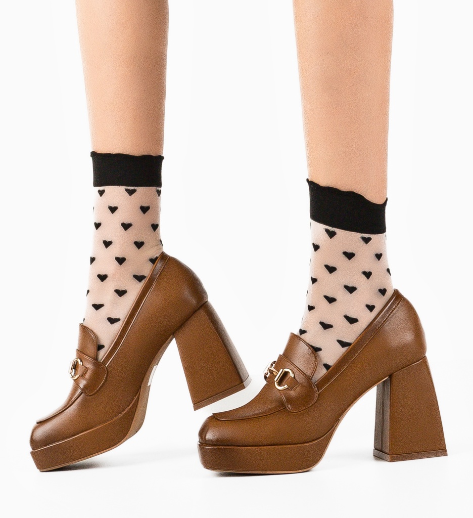 Pantofi Kerry Camel cu Toc Eleganți - imagine 4