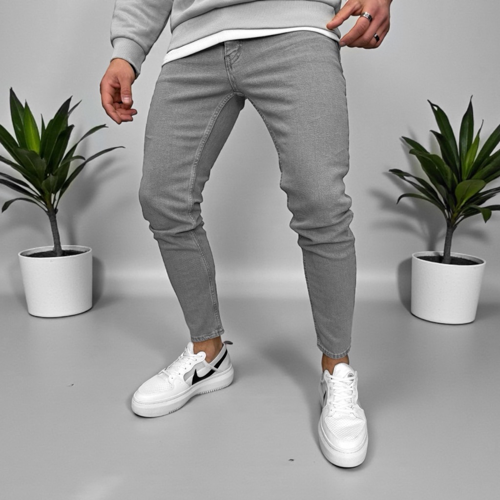 Blugi Bărbați Conici Tapered Fit Stil Office - imagine 2
