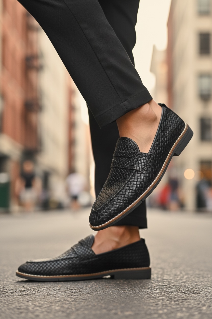 Mocasini barbati negri piele eco comozi business - imagine 2