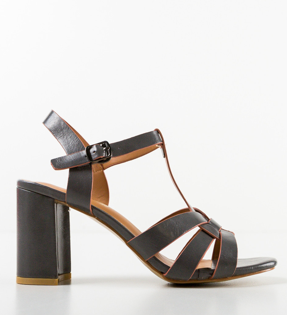 Sandale cu Toc Gri Travis - Eleganță Modernă - imagine 5