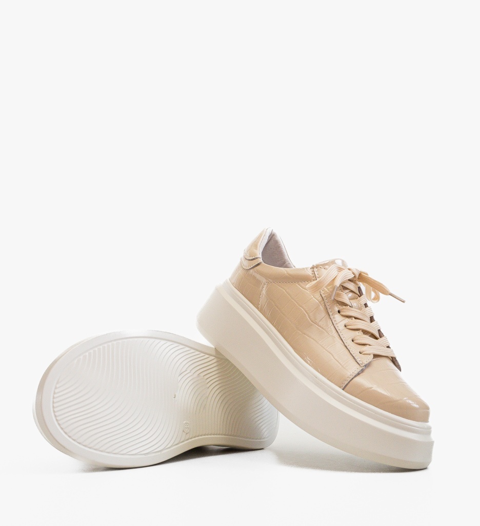 Pantofi Casual Ebbe Bej Confortabili - imagine 2