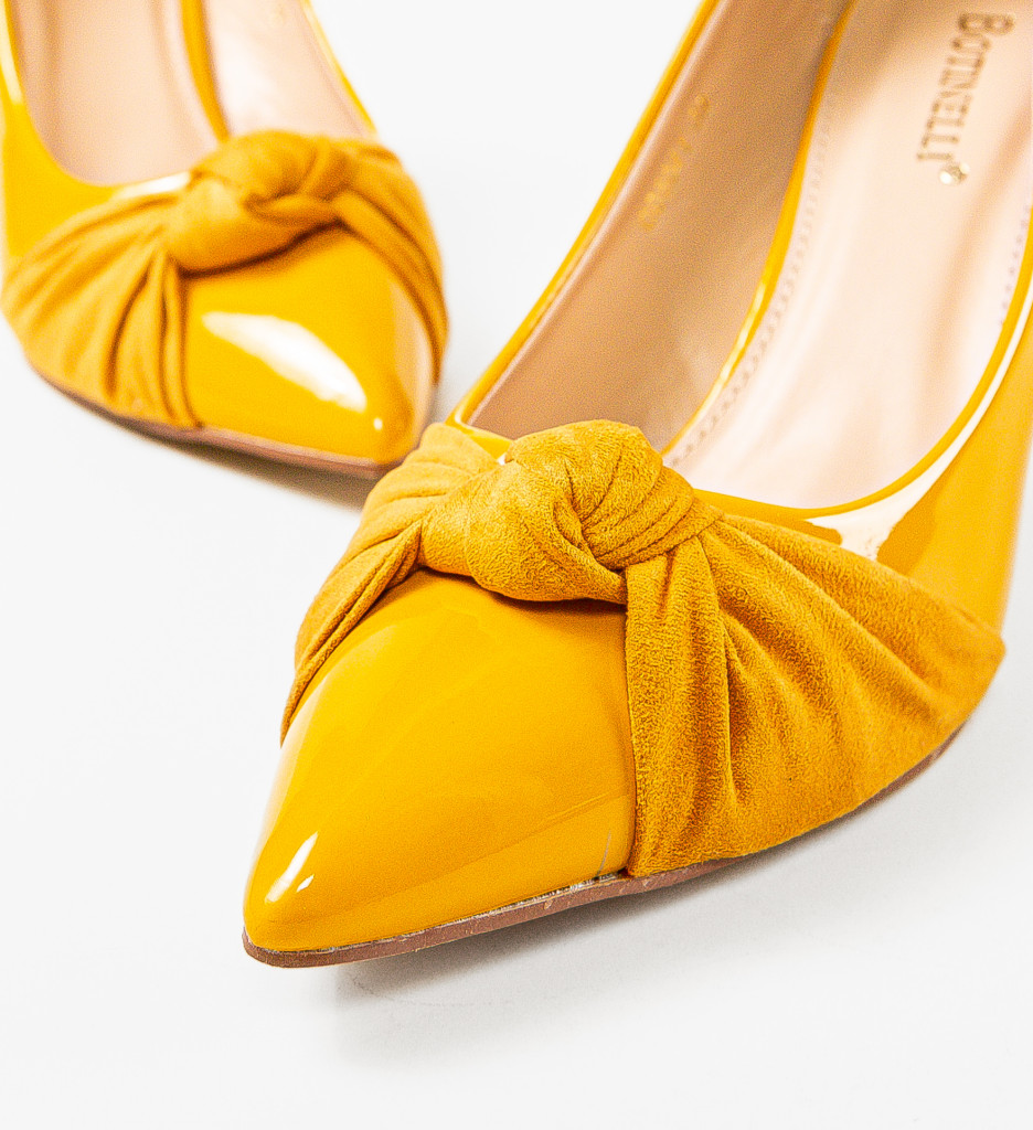 Pantofi Dama Oprez Galbeni | Eleganță și Stil - imagine 7