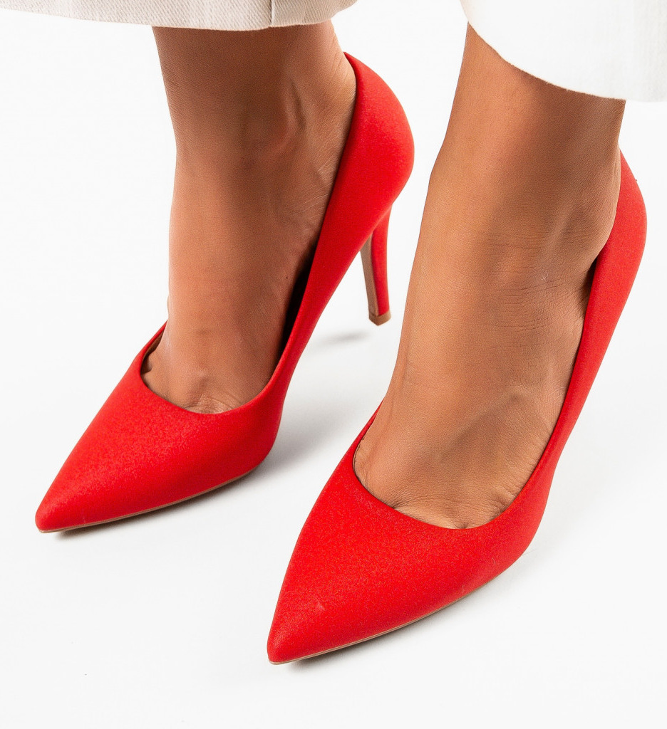 Pantofi Dama Rosii cu Toc Eleganți Kajon