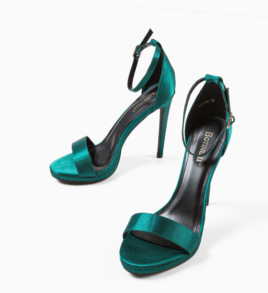 Sandale cu Toc Doka Verzi | Eleganță Vară