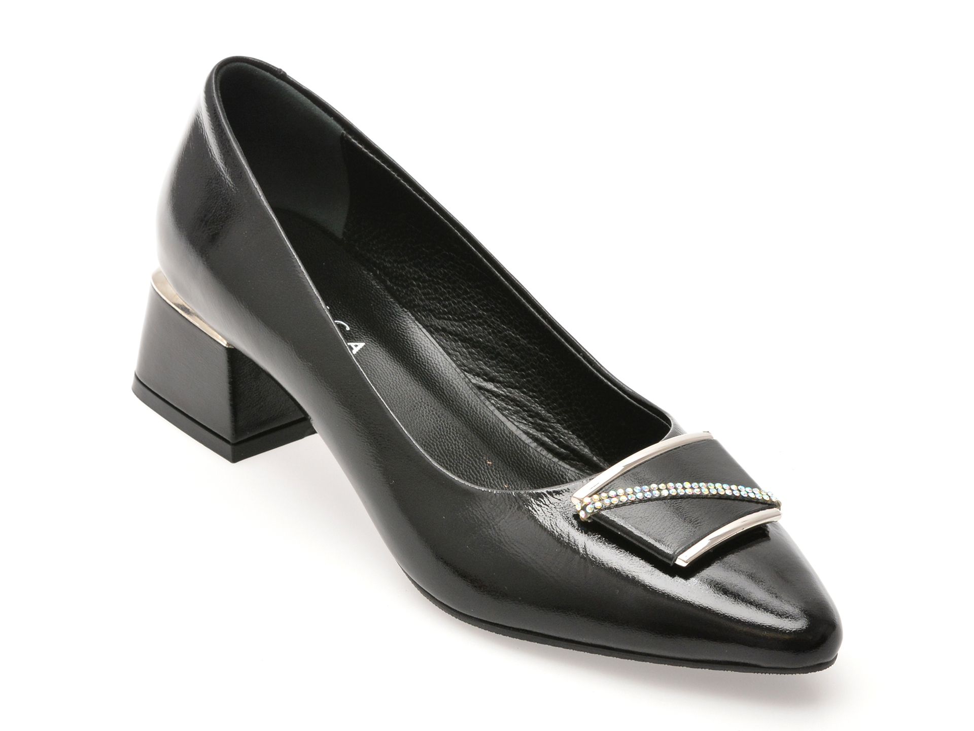 Pantofi EPICA negri din piele lacuită - Eleganță maximă