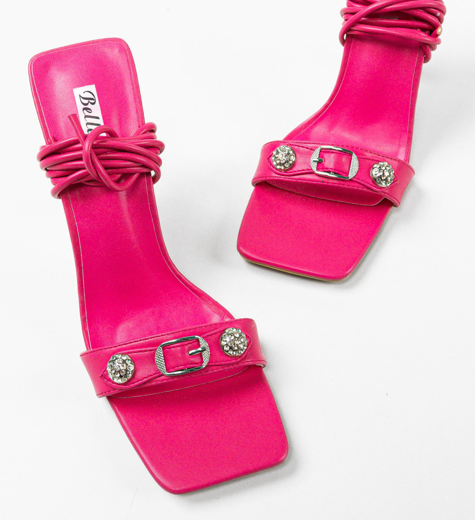 Sandale cu toc Adriano Fuchsia | Eleganță maximă - imagine 9