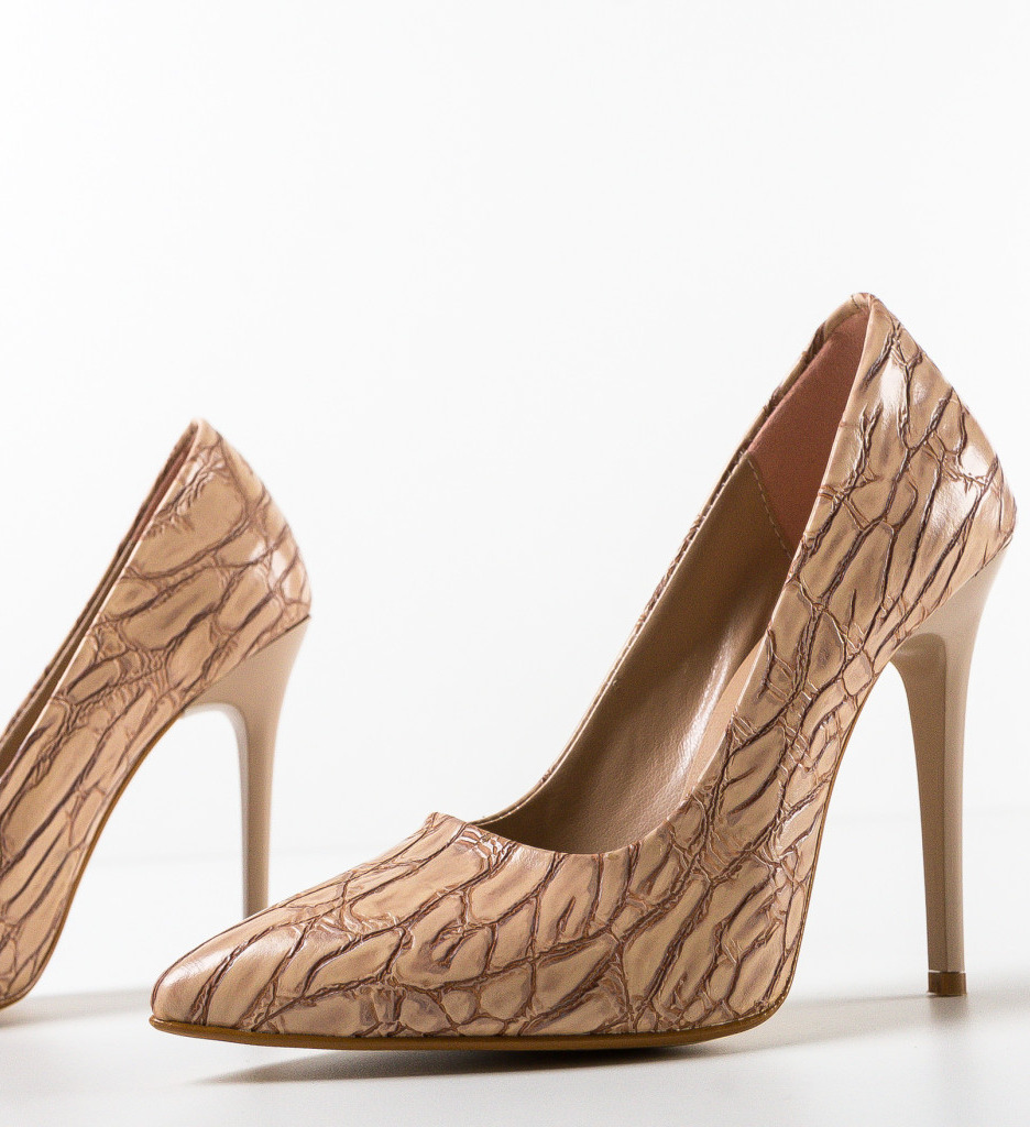 Pantofi cu Toc Kring Bej - Stil Feminin