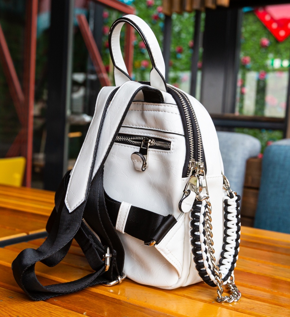 Rucsac Dama Merfa Alb Depurtat - Stil Urban - imagine 6