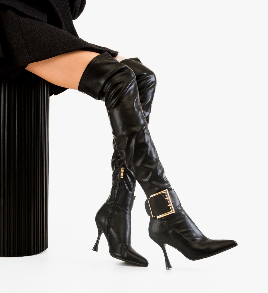 Cizme Solenne Negre | Eleganță și Stil - imagine 4