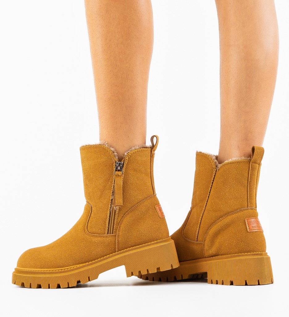 Ghete Dama Camel Elegante - Confort și Stil - imagine 3