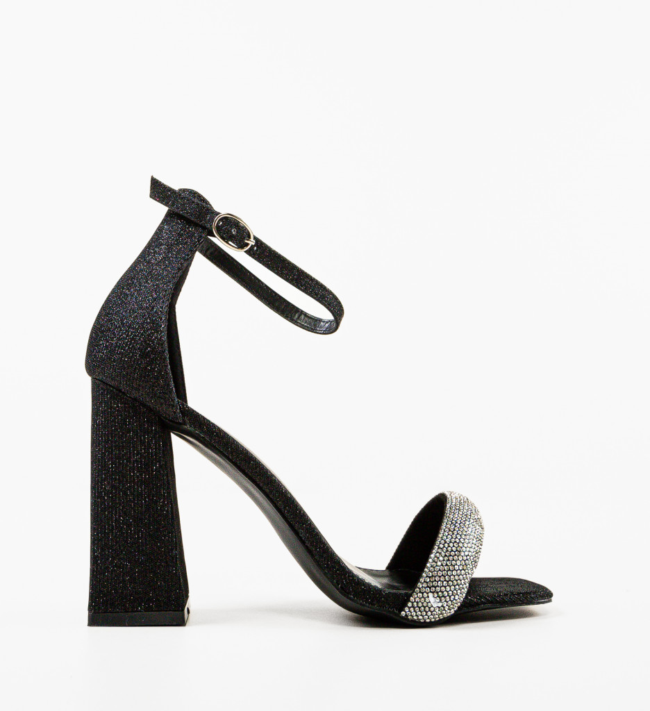 Sandale cu Toc Eligia Negre | Eleganță Asigurată - imagine 4