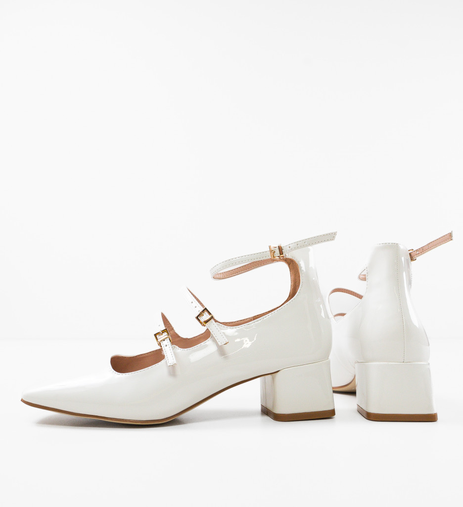 Pantofi cu Toc Jona Albi | Eleganță și Stil